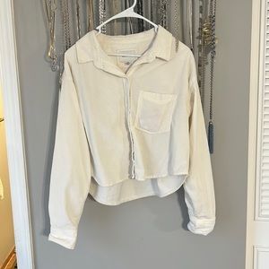 Ae cropped corduroy shirt